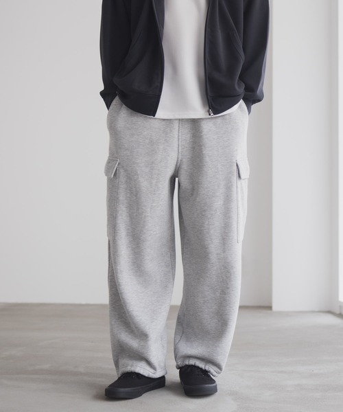 NAVY ワイドパンツ カーゴパンツ 「NAVY / ネイビー」スウェットカーゴ