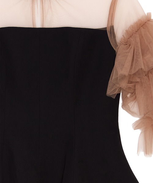 Leja（レジャ） パンツドレス 「LEJA」チュールスリーブペプラム