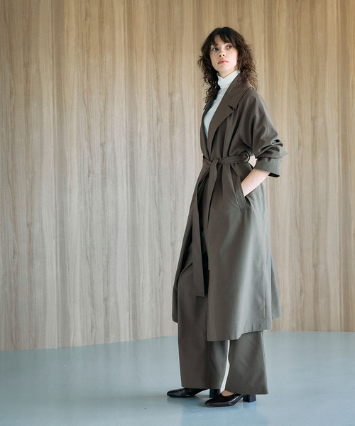 N.O.R.C コート アウター ベルテッドロングコート「CLEAN MOTION 