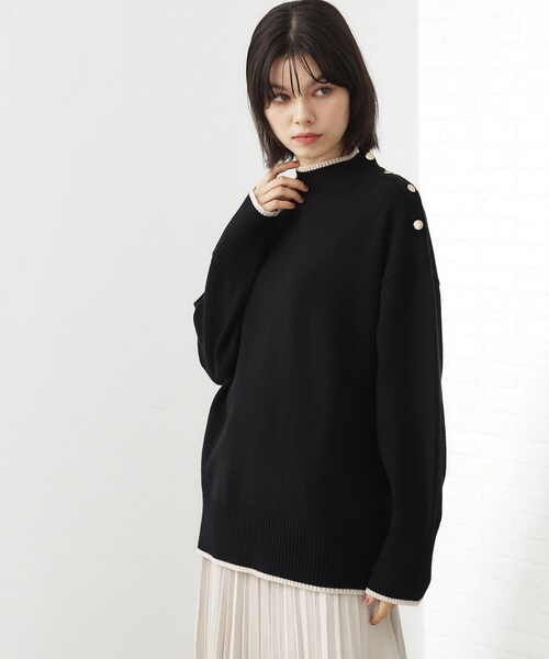 THE SHOP TK ニット セーター 「インしないで着られる」金ボタン