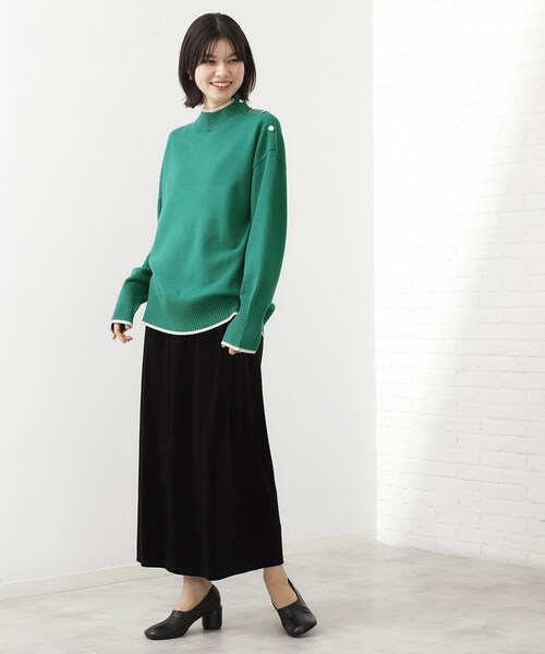 THE SHOP TK ニット セーター 「インしないで着られる」金ボタン