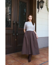 ワンピース Herlipto Clara Cable Knit Dress swan Her lip to ワンピース Cable Knit Docking Flared Dress : ZOZOTOWN