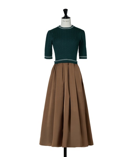 ワンピース Cable Knit Docking Flared Dress Her lip to ワンピース Cable Knit Docking Flared Dress : ZOZOTOWN