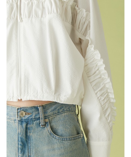 LILYBROWN シアーブルゾン ホワイト LILY BROWN（リリーブラウン）の「シアーブルゾン（ブルゾン）」 - WEAR