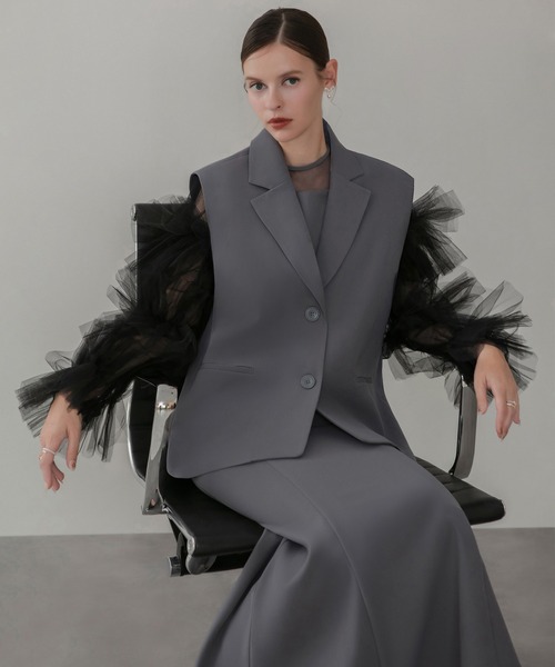 Leja（レジャ） ドレス 「LEJA」ボリュームチュールスリーブベスト