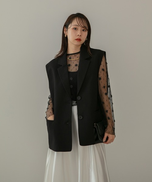 Leja（レジャ） ドレス 「LEJA」ボリュームチュールスリーブベスト
