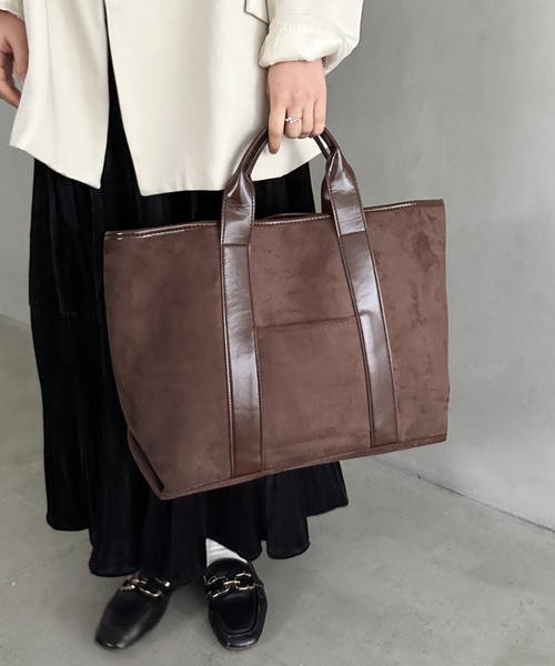 *美品* MASSIMO A4収納可 レザー スエード カーキ トートバッグ 美品* MASSIMO A4収納可 レザー スエード カーキ トートバッグ