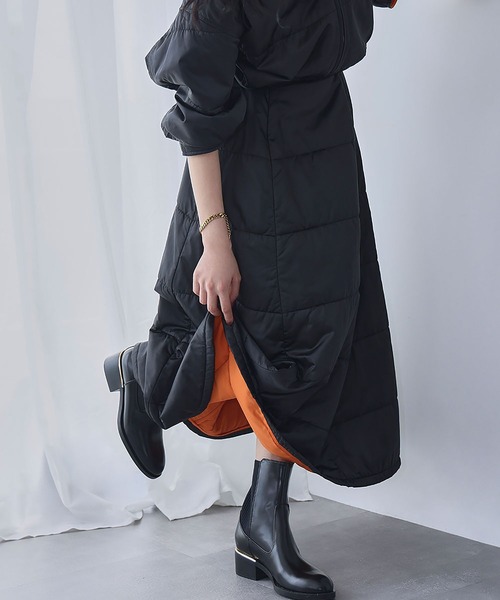 【NEW】エルフランク（ELFRANK）/バイカラー キルティング フレアスカート ELFRANK スカート 「2025AW」バイカラー キルティング フレアスカート