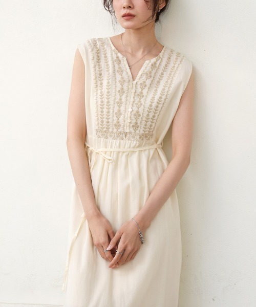 「Bab」 ノースリーブワンピース S アイボリー レディース_画像3