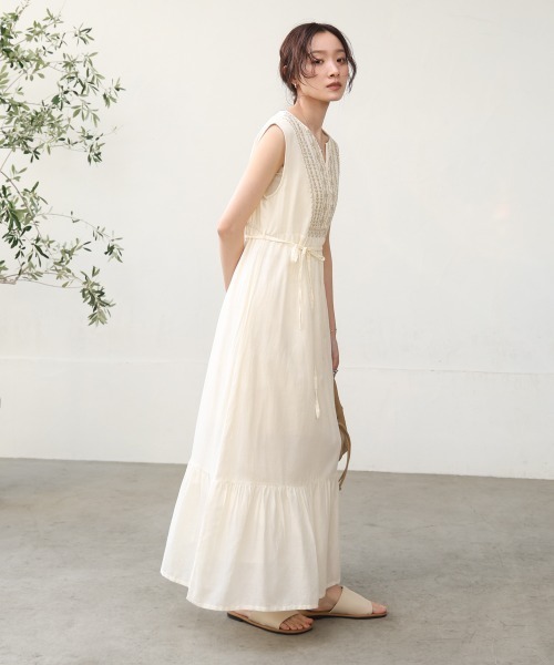 「Bab」 ノースリーブワンピース S アイボリー レディース_画像7