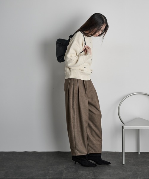 THE Yon ニット セーター ハート刺繍ニットプルオーバー レディース