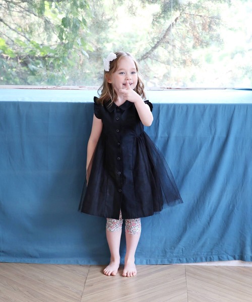 「Rora」 「KIDS」半袖ワンピース 140cm ブラック キッズ_画像2