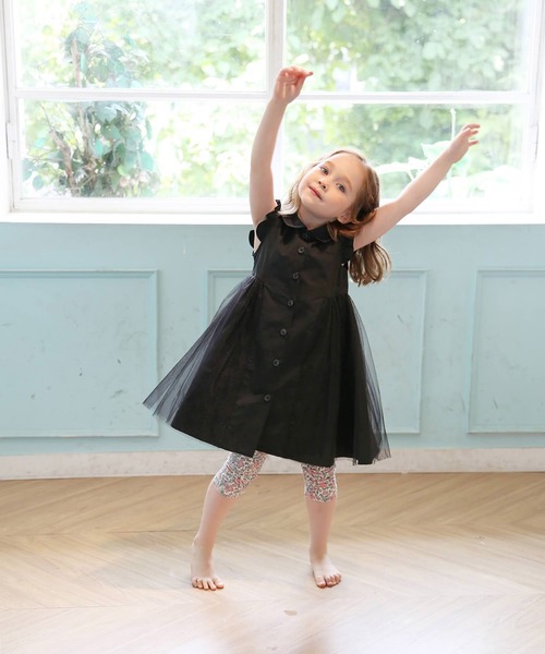 「Rora」 「KIDS」半袖ワンピース 140cm ブラック キッズ_画像4