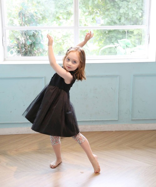 「Rora」 「KIDS」半袖ワンピース 140cm ブラック キッズ_画像6