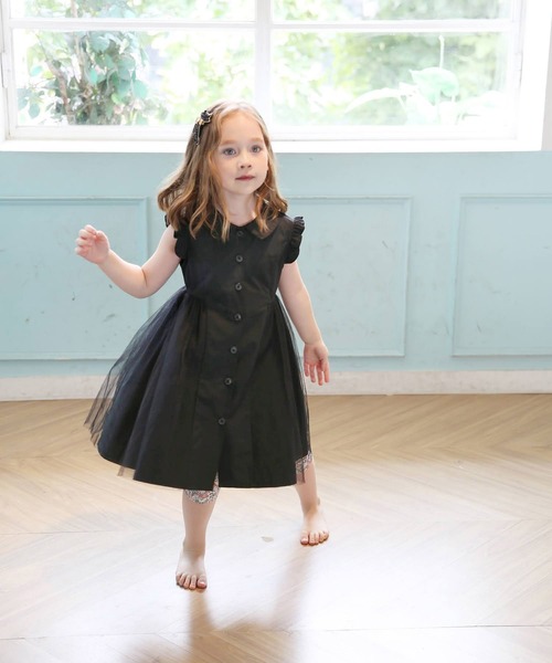 「Rora」 「KIDS」半袖ワンピース 140cm ブラック キッズ_画像7