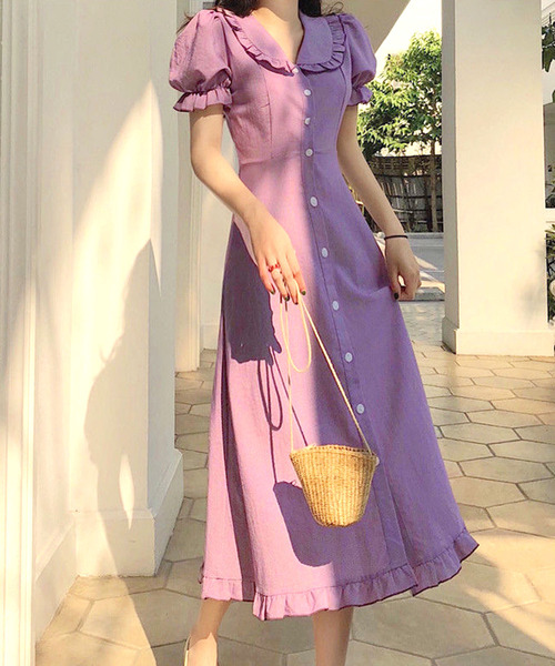 「Amulet」 半袖ワンピース M イエロー レディース_画像9