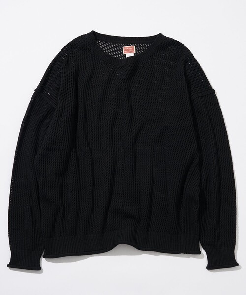 「HINSON」 長袖ニット LARGE オリーブ メンズ_画像2