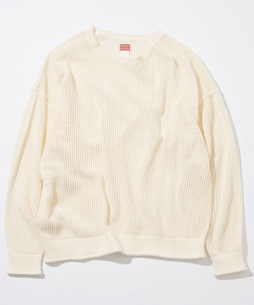 「HINSON」 長袖ニット LARGE オリーブ メンズ_画像9