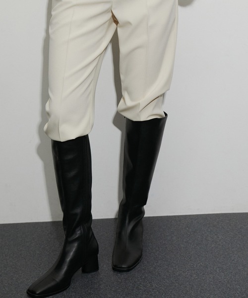 「ADAM ET ROPE'」 ロングブーツ 23.0cm オフホワイト レディース_画像2