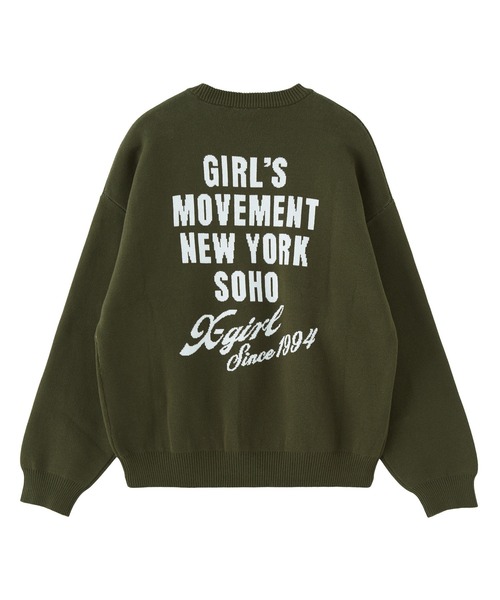 X-girl（エックスガール） ニット セーター CURSIVE LOGO AND FACE