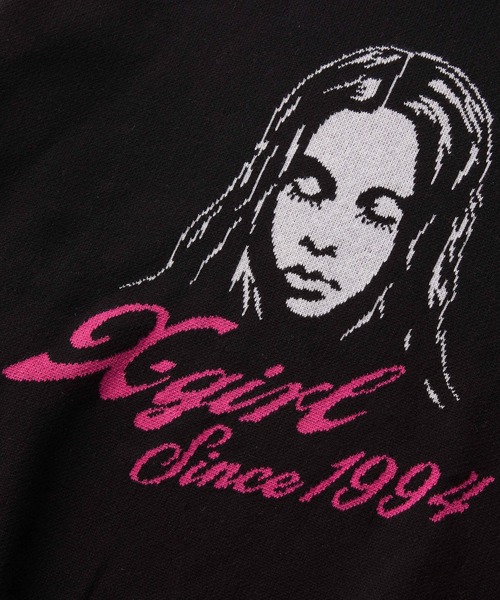 X-girl（エックスガール） ニット セーター CURSIVE LOGO AND FACE