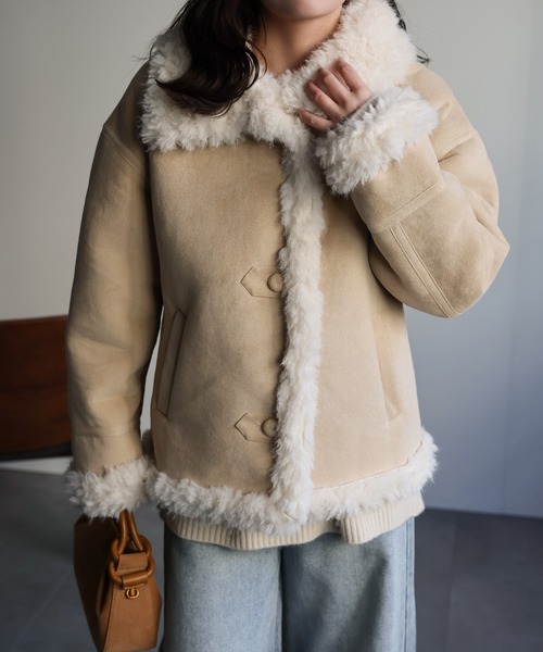 ap retro ムートンコート ボアコート フェイクムートンファー