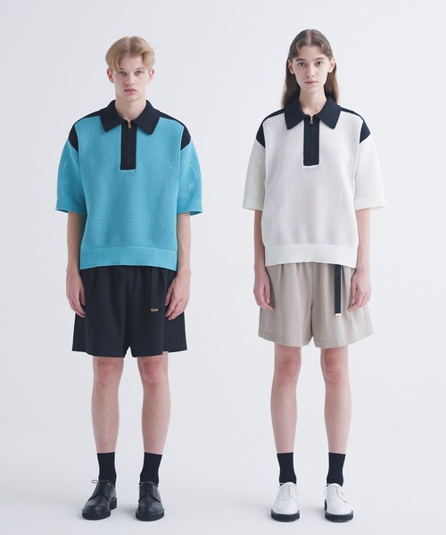 「CULLNI」 半袖ニット 1 ネイビー メンズの画像