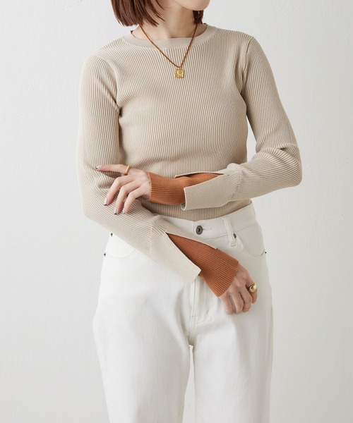 「COLLAGE GALLARDAGALANTE」 長袖ニット FREE ネイビー レディース_画像2