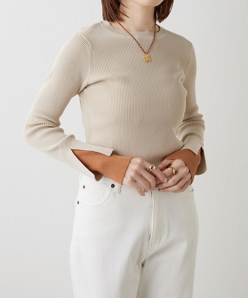 「COLLAGE GALLARDAGALANTE」 長袖ニット FREE ネイビー レディース_画像4