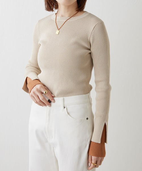 「COLLAGE GALLARDAGALANTE」 長袖ニット FREE ネイビー レディース_画像5