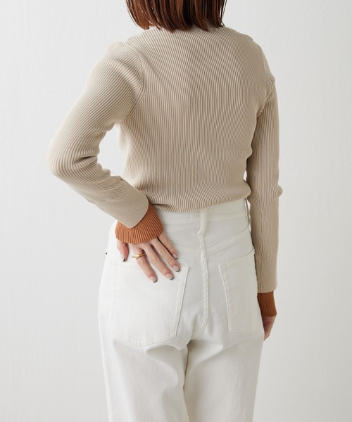 「COLLAGE GALLARDAGALANTE」 長袖ニット FREE ネイビー レディース_画像7