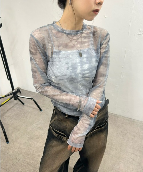 「WHO'S WHO gallery」 長袖カットソー FREE ブラック レディース_画像2