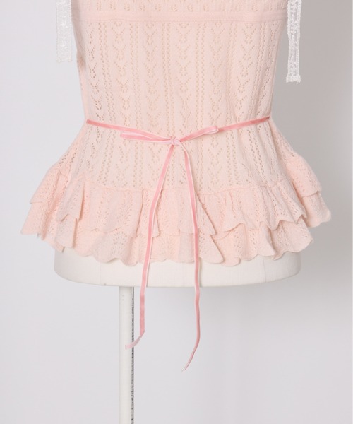 Fiorforte キャミソール frill ribbon knit camisole : ZOZOTOWN Yahoo 