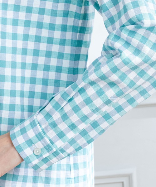 「Petit Honfleur」 長袖シャツ 11号 グリーン レディース_画像3