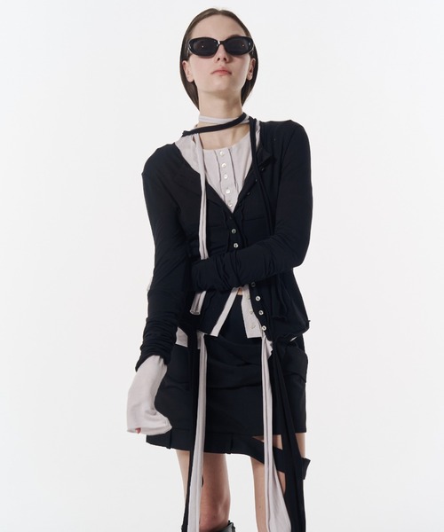 ジョゼムーンLOW WEST CUTTING MINI SKIRT ブラック JOSE MOON（ジョゼムーン） スカート LOW WEST CUTTING MINI SKIRT