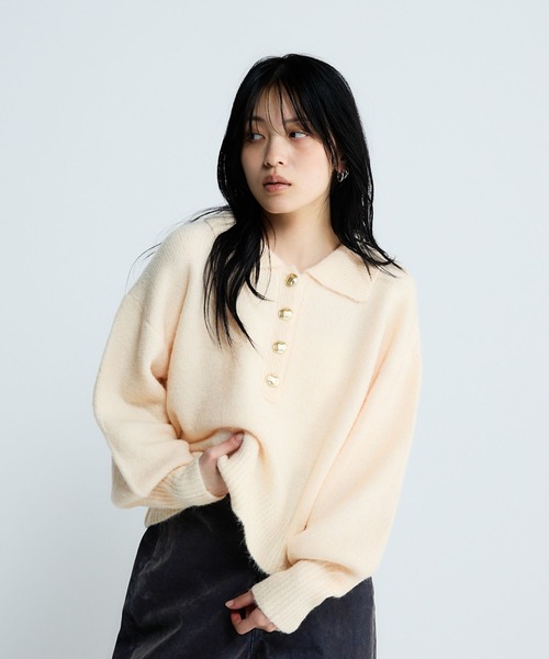 JEANASIS（ジーナシス） ニット セーター 「選べる着丈」7Gアルパカ