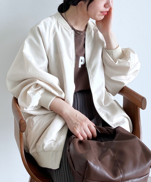 「reca」 ブルゾン M オフホワイト レディース_画像4