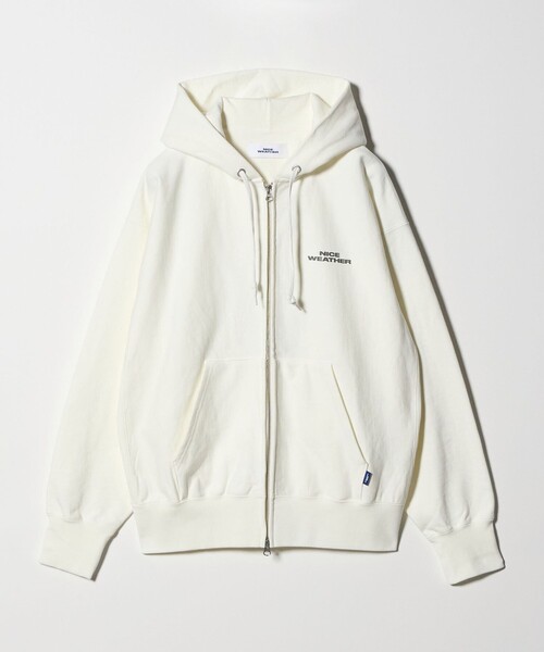 NICE WEATHER パーカー 「NICE WEATHER」ロゴスウェット ジップパーカ 