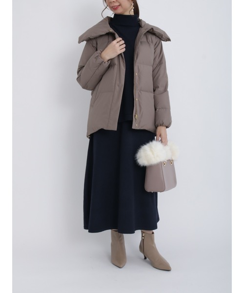 「Te chichi」 ダウンジャケット フリ- ブラック レディース_画像3