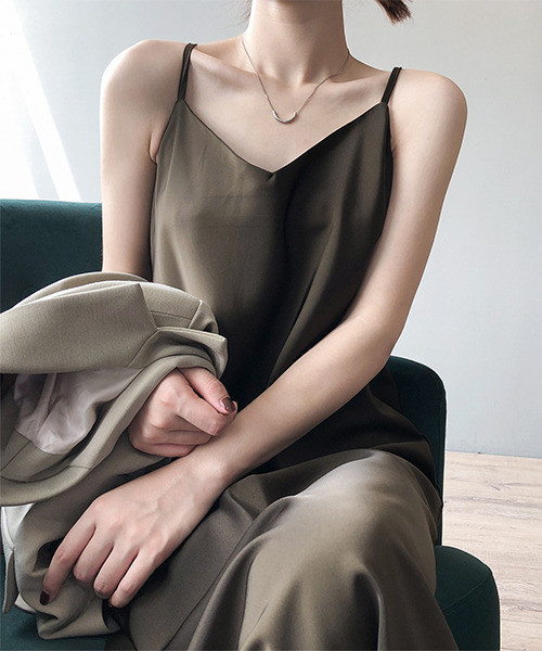 「c.u.l」 キャミソールワンピース M ブラウン レディース_画像6