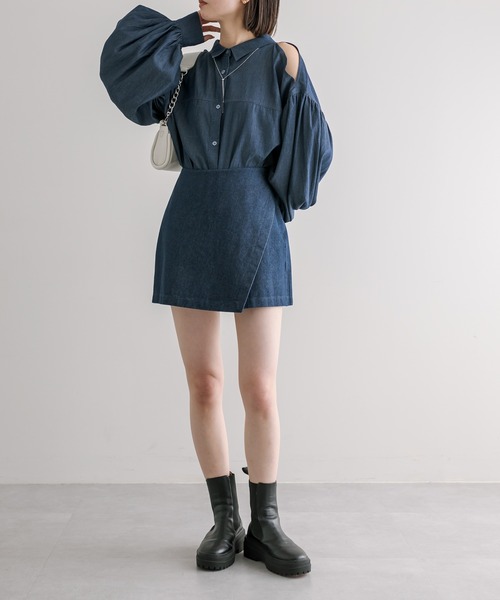 「mystic」 長袖シャツ FREE ブルー レディース_画像4