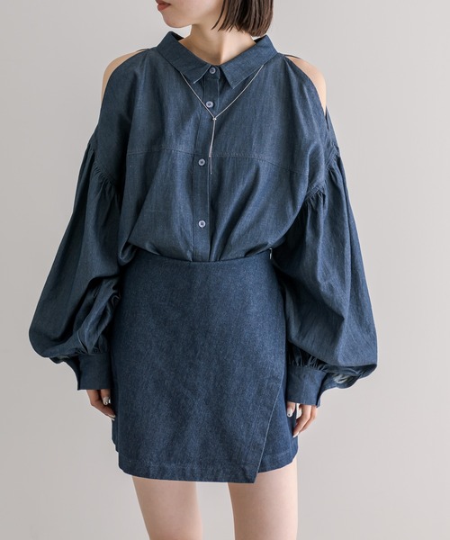 「mystic」 長袖シャツ FREE ブルー レディース_画像6