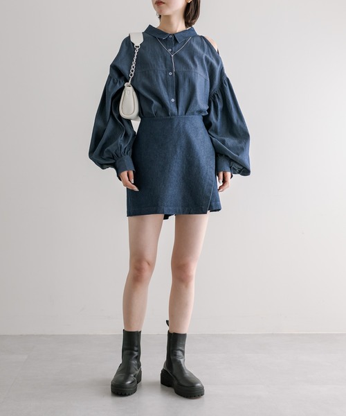 「mystic」 長袖シャツ FREE ブルー レディース_画像7