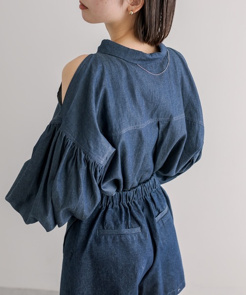 「mystic」 長袖シャツ FREE ブルー レディース_画像8