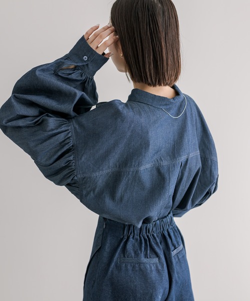 「mystic」 長袖シャツ FREE ブルー レディース_画像9