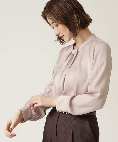 「NATURAL BEAUTY BASIC」 長袖ブラウス MEDIUM ベージュ レディース_画像3