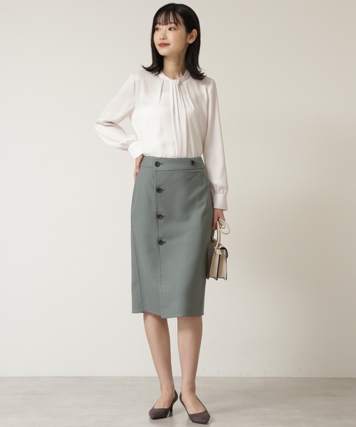 「NATURAL BEAUTY BASIC」 長袖ブラウス MEDIUM ベージュ レディース_画像4