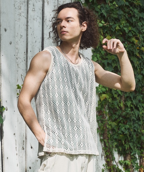 Casper John（キャスパージョン） タンクトップ Lace tank top/レース