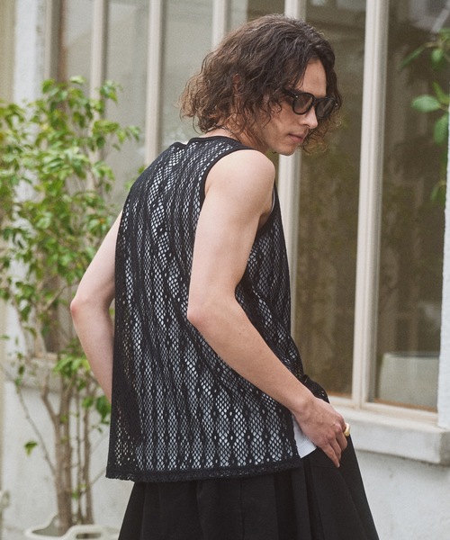 Casper John（キャスパージョン） タンクトップ Lace tank top/レース