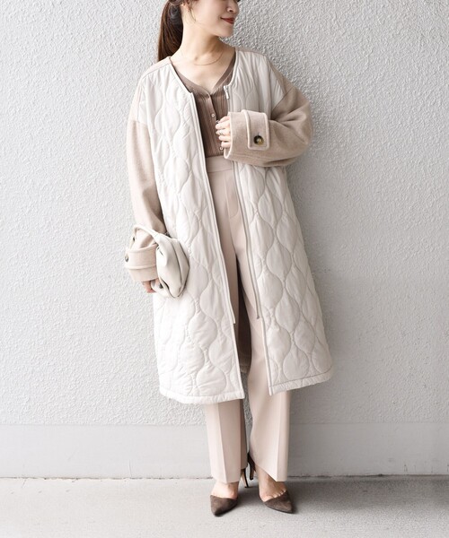SHIPS（シップス） ノーカラーコート ONE SIZE ベージュ レディース 